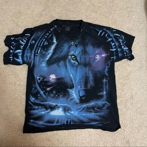 Vintage Liquid Blue Wolf Tee Shirt
